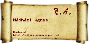 Nádházi Ágnes névjegykártya