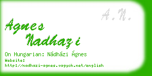 agnes nadhazi business card